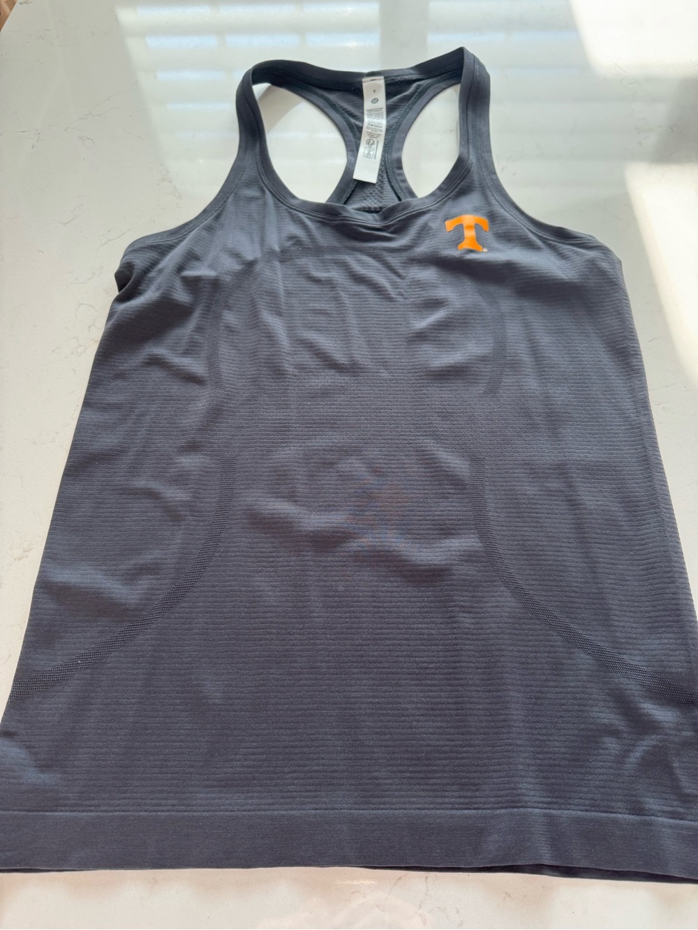 lululemon athletica Gray Racerback Tank with Orange University of Tennessee logo